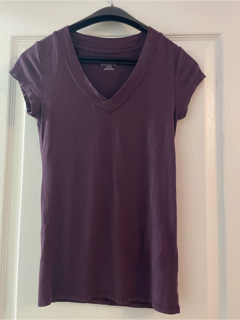 Merona Short Sleeve V-Neck Tee in Plum